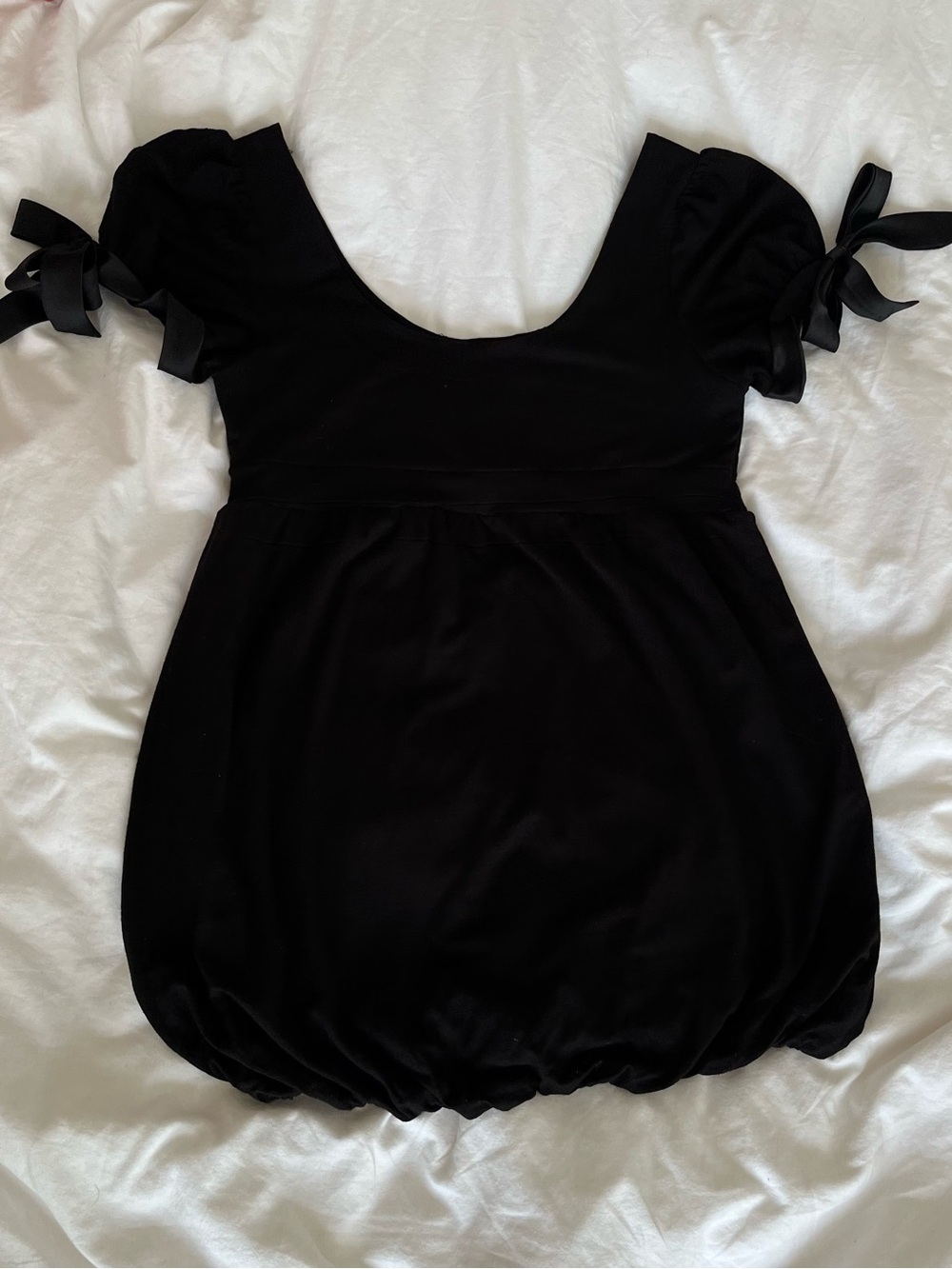 Vintage Y2K Arden B. Black Puff Sleeve Bubble Dress
